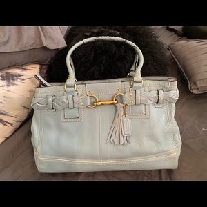 Vintage Coach Baby Blue Hampton Satchel